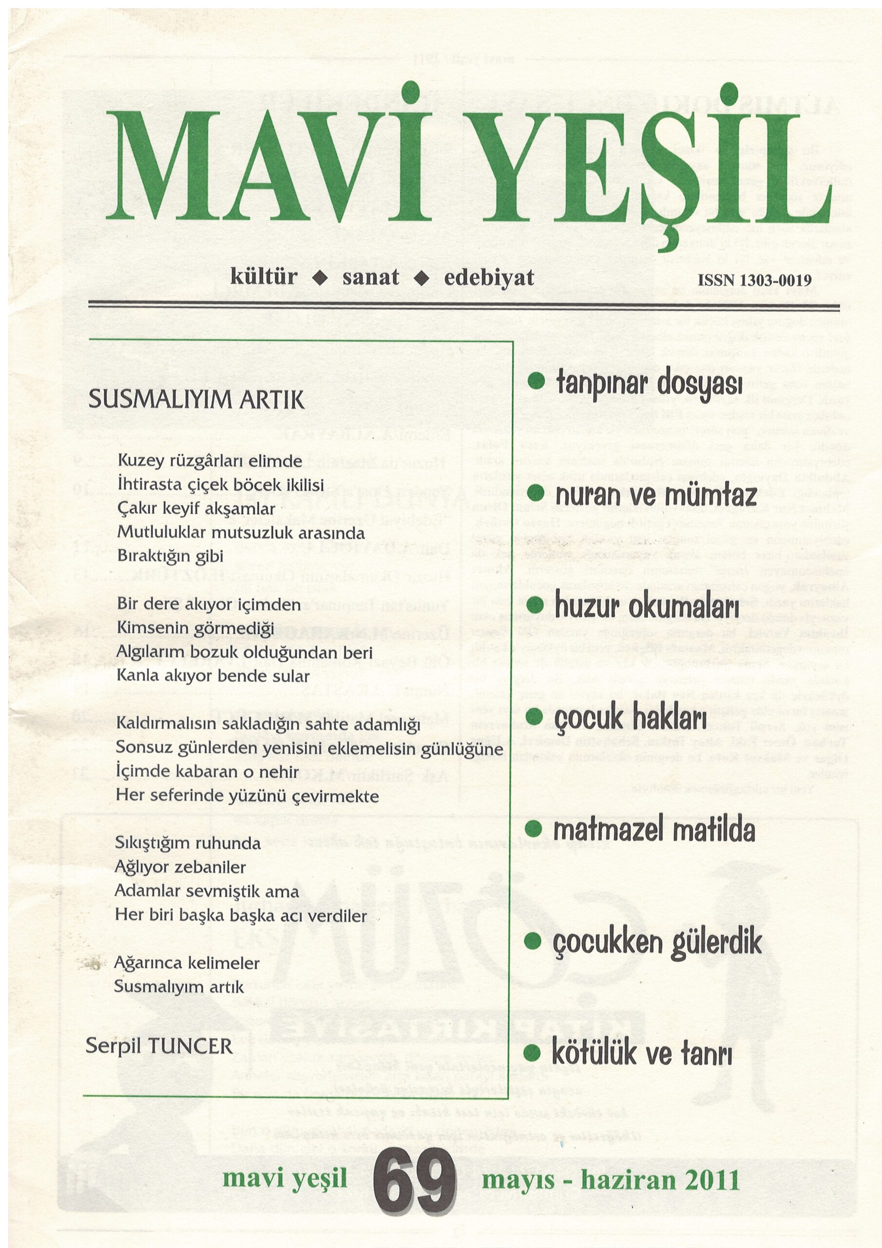 Mavi Yeşil Dergisi, Sayı 69
