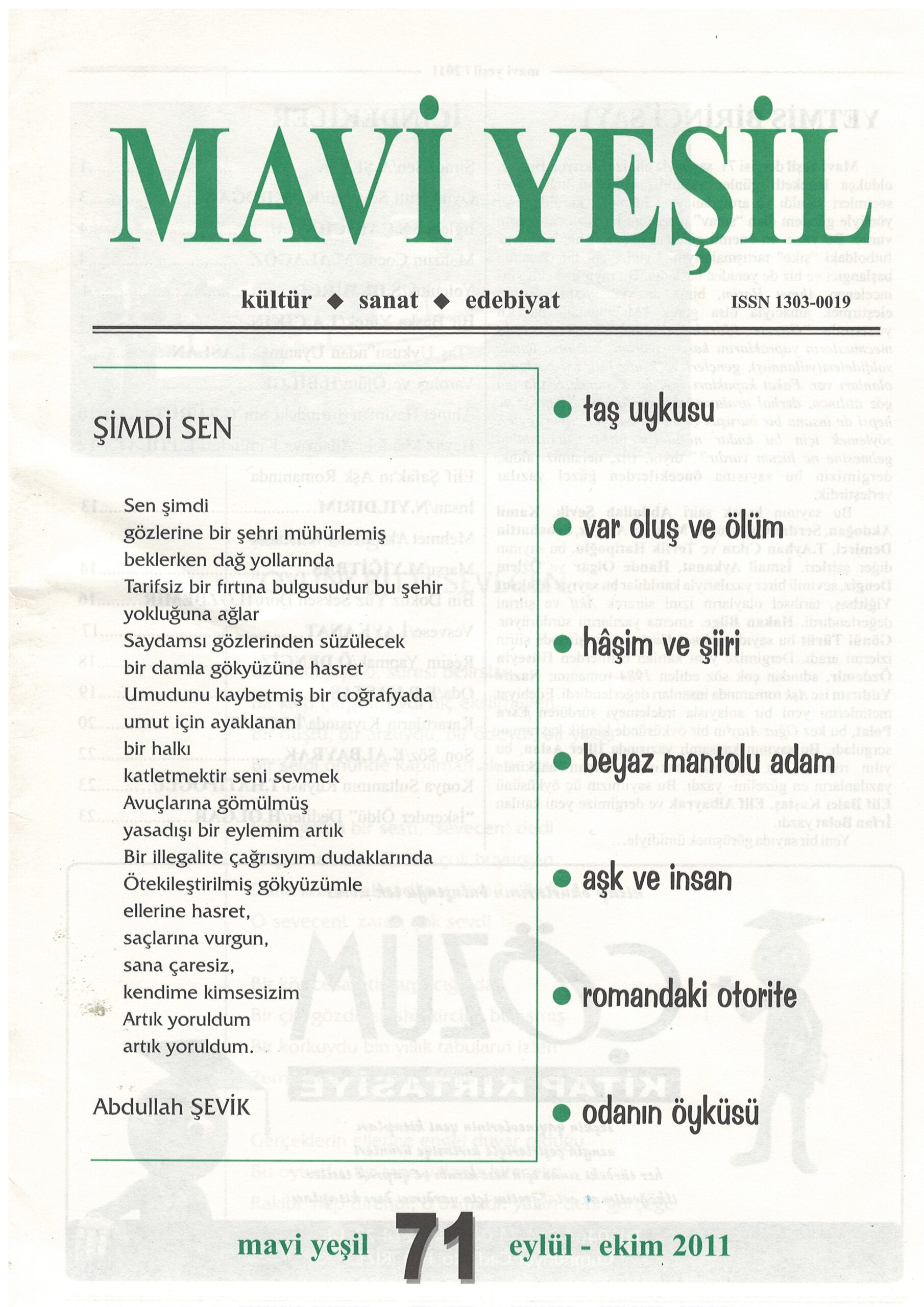 Mavi Yeşil Dergisi, Sayı 71