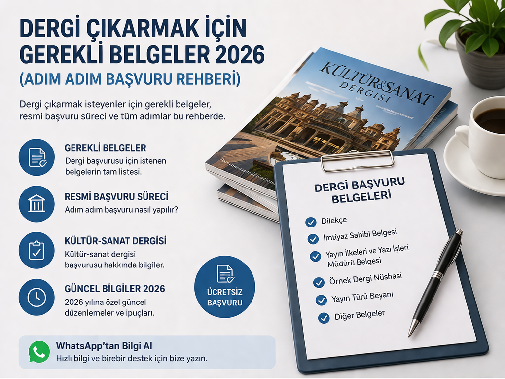 Dergi Çıkarmak İçin Gerekli Belgeler 2026