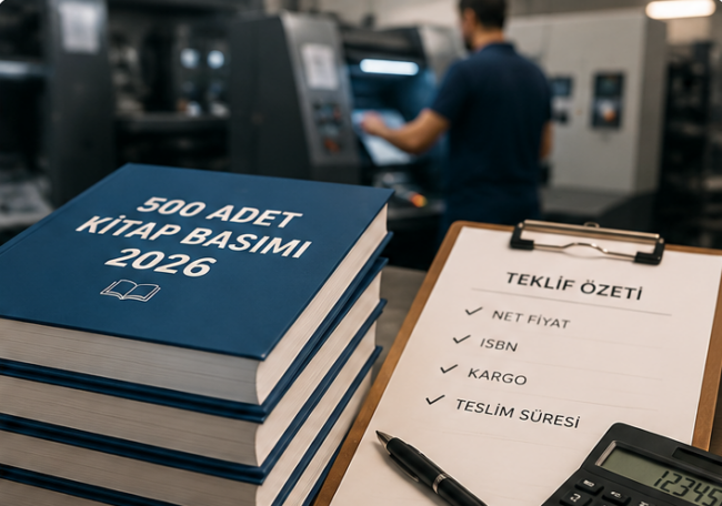 500 Adet Kitap Basım Fiyatı 2026 (Güncel Maliyet ve Teklif Rehberi)