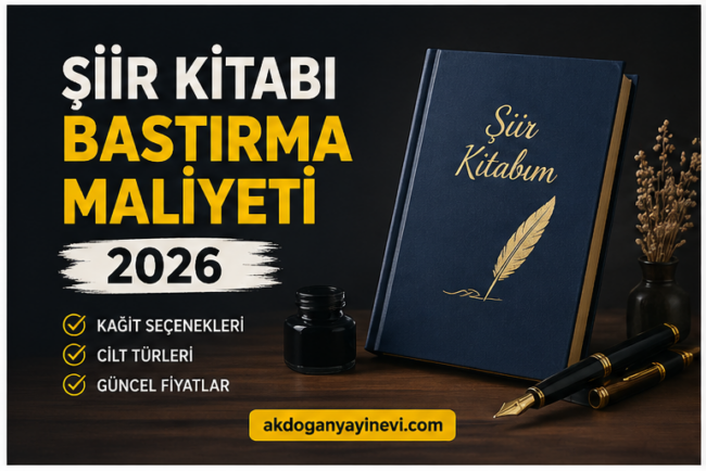 Şiir Kitabı Bastırma Maliyeti 2026