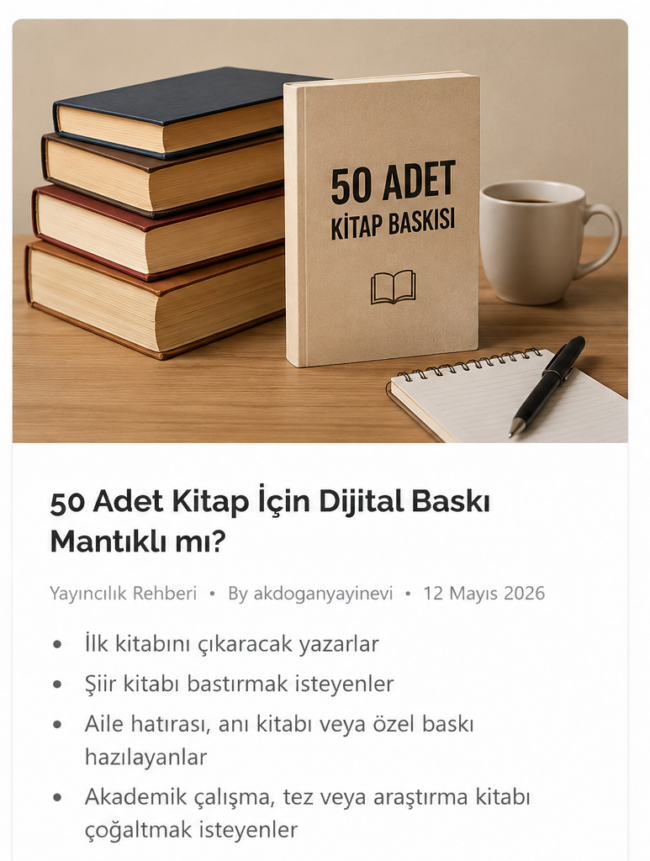 50 Adet Kitap İçin Dijital Baskı Mantıklı mı?