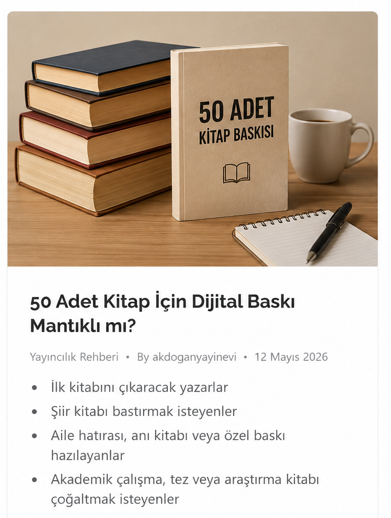 50 Adet Kitap İçin Dijital Baskı Mantıklı mı? 50 Adet Kitap İçin Dijital Baskı Mantıklı mı?